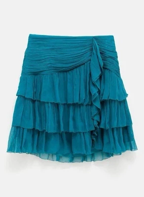 Minifalda Ulla Johnson Ella seda arrugada en Montego 00 nueva con etiquetas $420 Foto 1 de 4