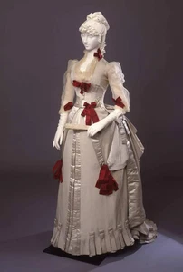 Historisches viktorianisches Queen Afternoon Dress Bustle Dress Edwardian Royal Court - Bild 1 von 9