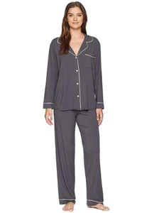 womens Gisele Two-piece Long Sleeve & Pant Pj Pajama Set, Graphite/Sorbet Pin... - Picture 1 of 5