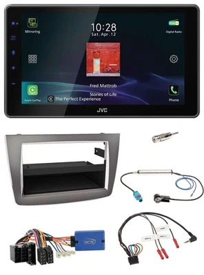 JVC DAB Lenkrad Bluetooth USB Autoradio für Alfa Romeo Mito 955 13-18 ISO silber - Bild 1 von 4