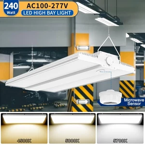 240 Watt LED Linear High Bay Light With Microwave Sensor Workshop Warehouse Lamp - Picture 1 of 11