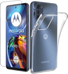 COVER TRASPARENTE + PELLICOLA IN VETRO TEMPERATO PER MOTOROLA MOTO E32S CUSTODIA - Zdjęcie 1 z 11