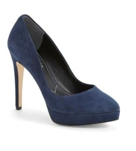 Charles by Charles David Plateau-Pump Größe 9 marineblau Wildleder "Flip" - Bild 1 von 2