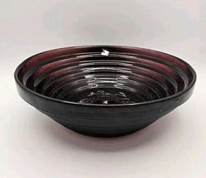 1990s BLENKO 9608L Amethyst Art Deco Style Tiered Step Bowl 11½" - Picture 1 of 9