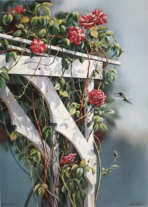 Susan Bourdet “ Rose Trellis - Hummingbird “ Limited Edition Artist Proof Signed - Picture 1 of 3