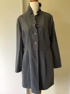NEW*Teaberry Grey Designer Polyester Wool Coat - Size: 12 - Picture 1 of 8