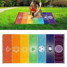 Bohemian Rainbow Beach Mat Mandala Blanket Wall Hanging Tapestry Towel Yoga A9K7