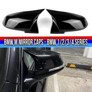 Gloss Black Side Mirror Cover Caps for BMW F20 F21 F22 F30 F32 Series 1 2 3 4