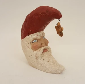 Weihnachtsmann Mondsichel Statue Figur Rose Cottage Schatz Fischer Handarbeit - Bild 1 von 13