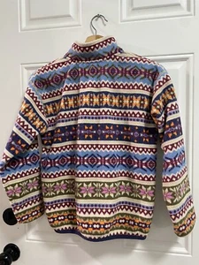 Polo RALPH LAUREN Girls L 12 - 14 FLEECE Half Zip Collar Southwestern Aztec - Picture 1 of 4