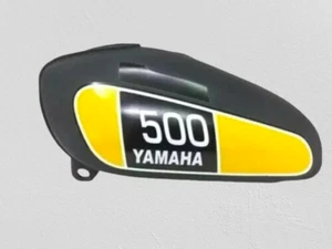 SUITABLE FOR YAMAHA XT TT 500 MATT BLACK & YELLOW PAINTED TANK STEEL 1N5,1977 - Picture 1 of 7