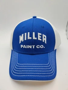 Cappello berretto baseball uomo Miller Paint Co blu bianco regolabile regolabile regolabile nuovo senza etichette - Foto 1 di 5