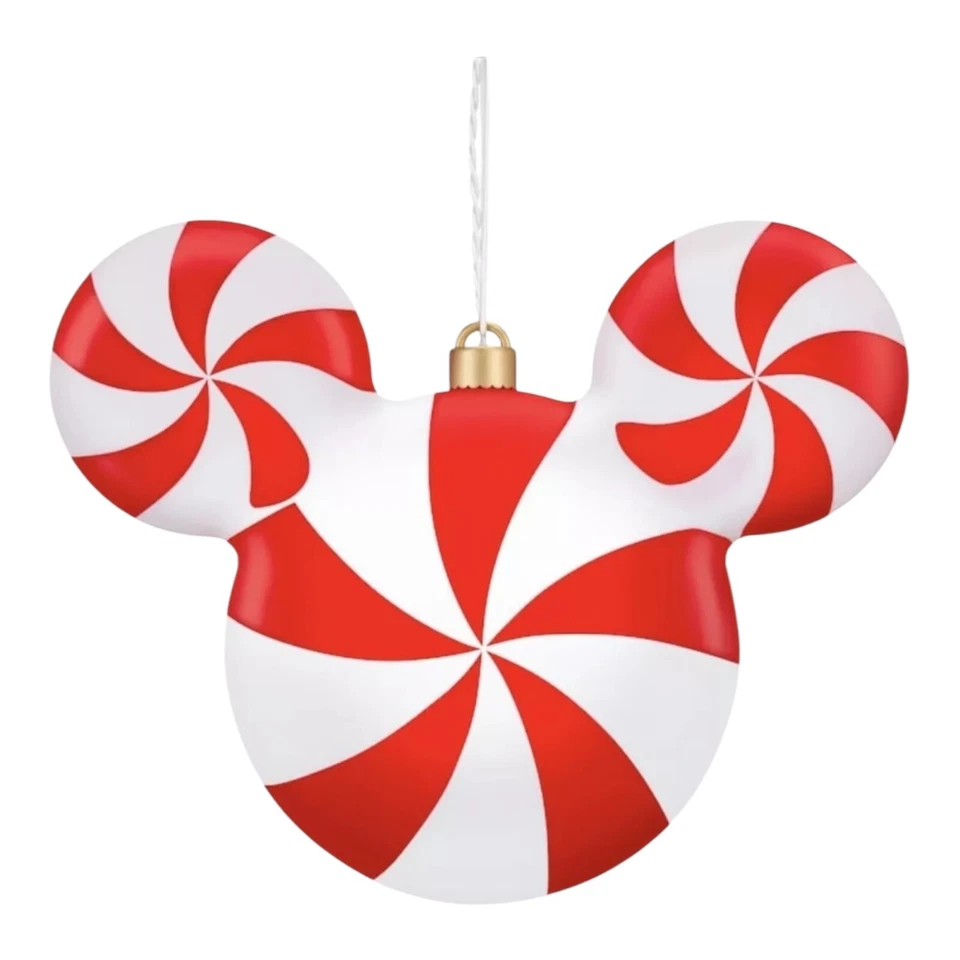 DISNEY 15" Hanging Mickey Mouse Peppermint LED Light LARGE ORNAMENT (5967766)