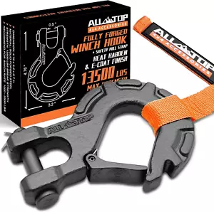 Geschmiedeter Stahl Windenhaken, 5/16 Zoll 6 Tonnen 13500 Pfund, Extremhaken für Windenseil Seil - Bild 1 von 12