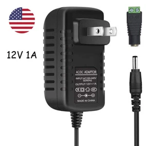 AC to DC 12V 1A 12W Power Supply Adapter For 2835 5050 5630 SMD LED Strip Lights - Picture 1 of 2