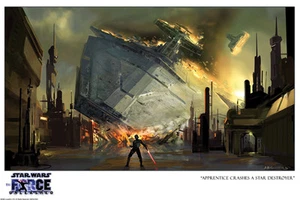 Jedi vs Sternenzerstörer Die Macht entfesselt Star Wars Gamer Kunstwerk Giclée Papier - Bild 1 von 1
