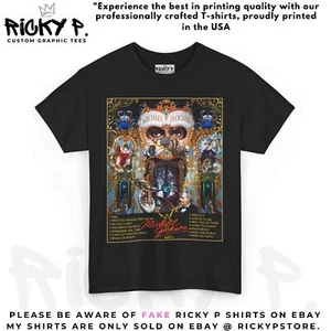 Ricky P Michael Jackson Dangerous MJ Graphic Tee, Retro Music Shirt, T-shirt - Picture 1 of 17
