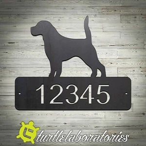 Maßgeschneiderter Beagle Hund Hausadresse Schild Post Haus Hund Denkmal Haustier - Bild 1 von 5