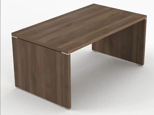 Quando Dark Walnut Executive Desk and Pedestal - Picture 1 of 4