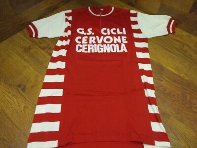 VINTAGE GS CICLI CERVONE CERIGNOLA by SANTINI 1/4 ZIP CYCLING JERSEY - WHITE RED - Image 1 of 4