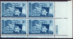 Scott #938 Texas Plate Block of 4 Stamps - MNH P#23365 - Picture 1 of 2