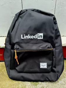 NWT Herschel Supply Co Settlement Black Backpack 23L Custom LinkedIn NEW - Picture 1 of 5