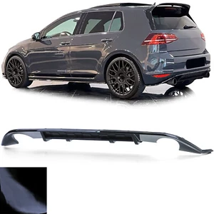 Sport Heckdiffusor Einzelrohr beidseitig Schwarz Glanz für VW Golf 7 GTI 13-17 - Bild 1 von 8