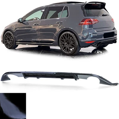 Sport Heckdiffusor Einzelrohr beidseitig Schwarz Glanz für VW Golf 7 GTI 13-17 - Bild 1 von 4