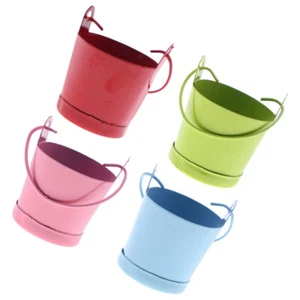 4pcs Mini Metal Buckets for Party Favor Pail Craft Bucket with Handle Doll - Picture 1 of 12