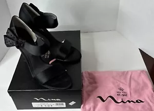 Zapatos Nina New York clova LS negro brillo S 8 1/2 mediano ideal para Navidad. - Imagen 1 de 10