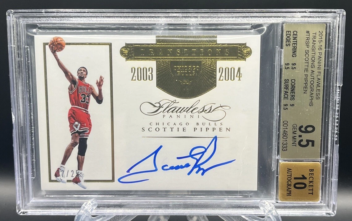 Scottie Pippen Autographed Basketball Panini Trading Cards