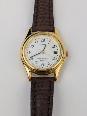 Reloj de Cuarzo Lorus Tono Dorado 24mm Damas Fecha V827-0400 De Colección NUEVO STOCK ANTIGUO Foto 1 de 4