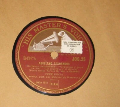 PEPE PINTO NIÑA DE LOS PEINES SPANISH MUSIC HMV JOS25 - Image 1 of 2