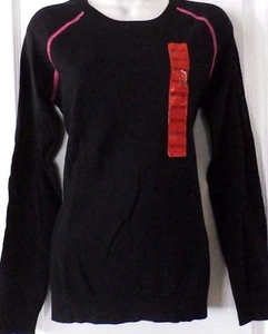 Kersh Women's Crew Neck Pullover Lightweight Sweater Black Sz S M - Picture 1 of 3