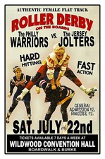 ROLLER DERBY 1973 Wildwood NJ CONVENTION HALL POSTER/SIGN