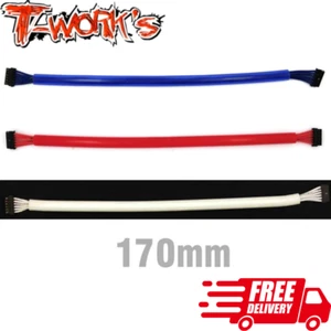 T-work's Bushless Motor Sensor Cable 170mm Blue Red White RC Car Truck Castle - Picture 1 of 4