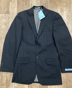 Chaqueta Blazer Ted Baker Elevada para Hombre Mezcla de Lana Negra a Rayas 36R 133 - Imagen 1 de 12