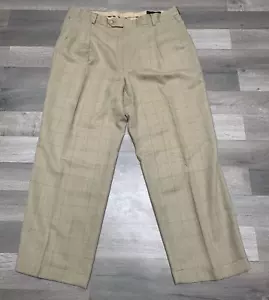 VTG Burberry Men's Brown Wool Casual Business Designer Pants - Size 40 - Picture 1 of 14