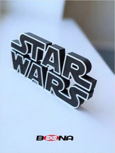 STAR WARS logo display (Black series white logo) Beena Studio - Picture 1 of 6