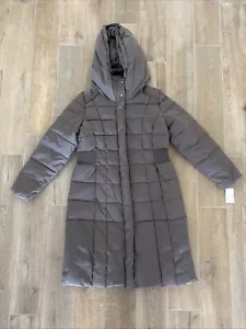 Cole Haan Women's Taffeta Down Coat with Bib And Dramatic Hood Size Large New - Picture 1 of 8