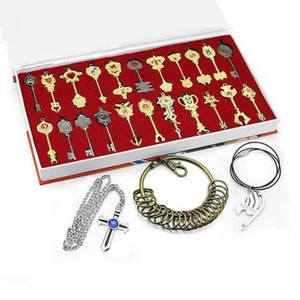 25PCS Anime Fairy Tail Lucy Heart KEY keychain Pendant Necklace Cosplay Gift Hot - Picture 1 of 5