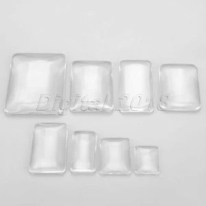 8 Size Transparent Rectangle Glass Cabochons DIY For Making Jewelry Pendants - Picture 1 of 16