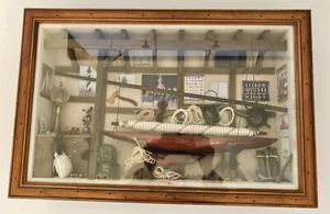 Vintage Shadow Box, Diorama, America’s Cup Theme, Yacht, Sailing - Picture 1 of 12