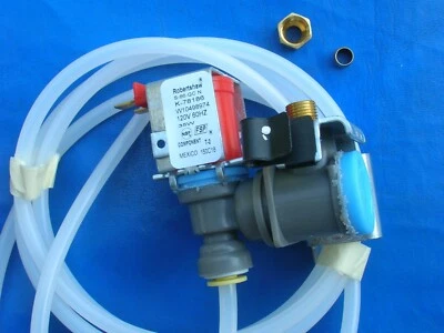 НОВЫЙ водяной клапан INVENSYS OEM Whirlpool #W10498974 120 В + трубки + оба конца - Изображение 1 из 4