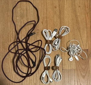 iPhone 5-14 Chargers (x4), Extended Charger (6 ft.), & Headphones - Picture 1 of 7