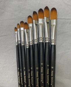 Phoenix Artist Keep Smiling Paint Brush 803 Acrylic Water Color 9 pieces - Picture 1 of 10