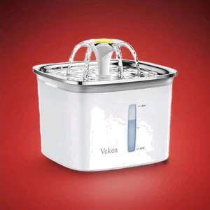 Veken 95oz/2.8L Automatic Pet Drinking Fountain - cat dog white grey filter love - Picture 1 of 6
