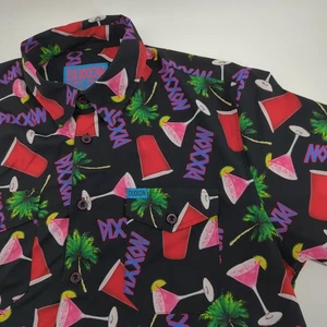 Dixxon Flannel Co Large Dancun Party Button Up Shirt Red Solo Cup Palm Trees - Picture 1 of 10
