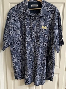 UCLA Bruins Tommy Bahama Shirt Mens 2XL XXL Blue Floral Silk Button Up Hawaiian - Picture 1 of 4