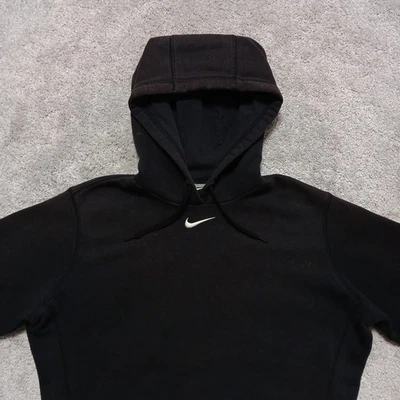Vtg Nike Center Swoosh Hoodie XL Black Pullover Distressed Faded Travis Scott - Image 1 of 4
